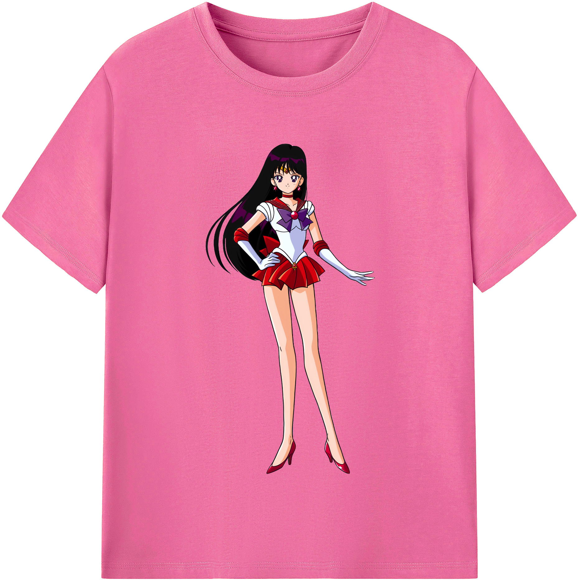 （画像用） 美少女戦士セーラームーン 火野レイ ひの レイ Sailor Moon Hino Rei （セーラーマーズ,Sailor Mars） レディースカジュアルプリントTシャツ（綿100％）